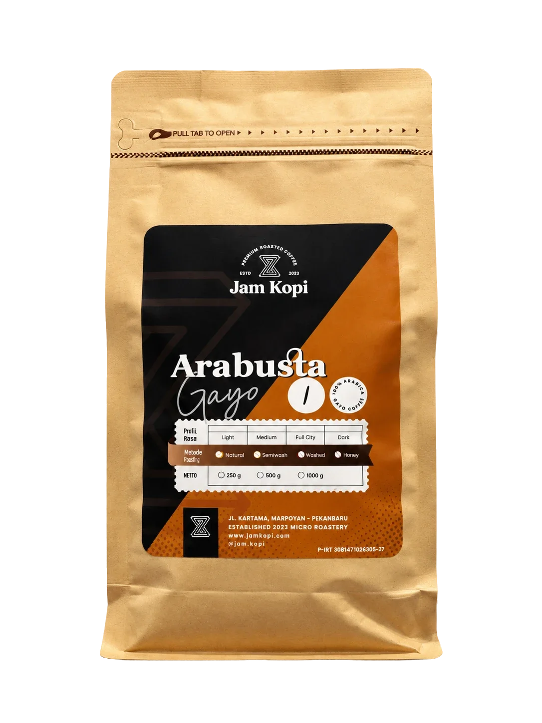 Kemasan biji kopi Arabusta Gayo